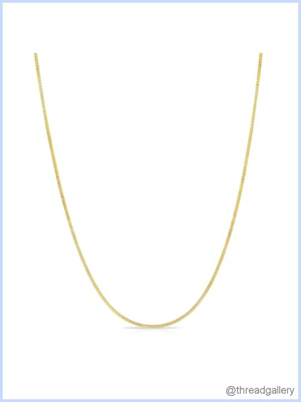 14K Yellow Gold Box Chain Necklace Lobster Clasp Unisex 18"